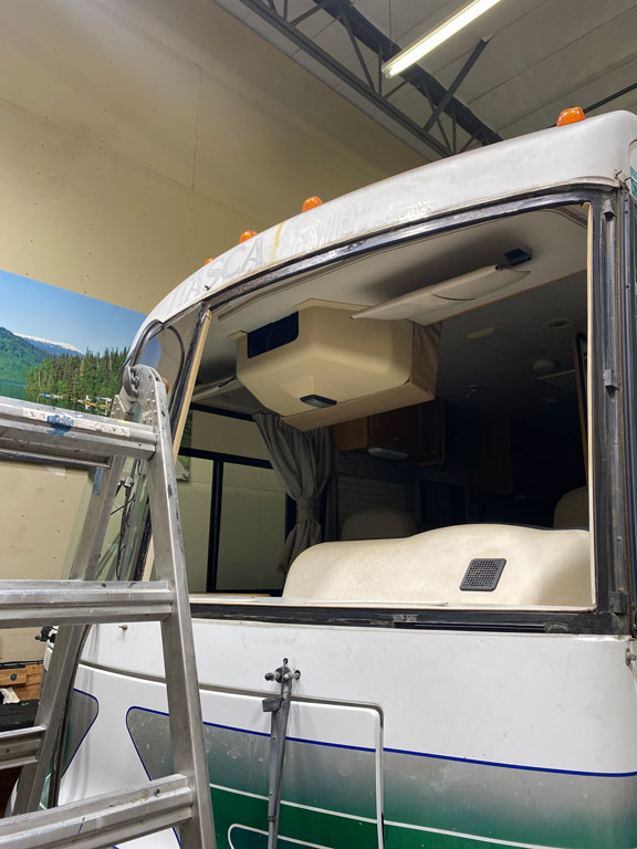 2004 Itasca Sunrise Rust Repair around Windshield