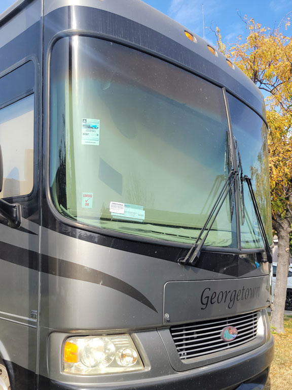 2008 Georgetown Forest River passenger window replacement in San Jacinto, CA