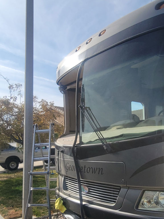 2008 Georgetown Forest River passenger window replacement in San Jacinto, CA